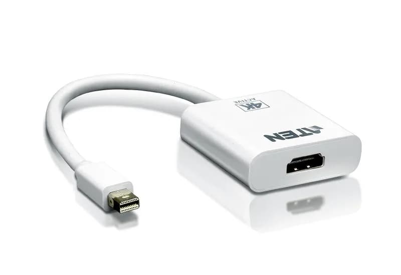 Adaptor Aten VC981-AT. Conector 1: Mini DisplayPort, Conector 2: HDMI, Conector 1 gen: Tată. Greutate: 75 g, Lățime: 45 mm, Adâncime: 175 mm. Lăţime de ambalaj: 19 mm, Adâncimea de ambalaj: 120 mm, Înălţime de ambalaj: 212 mm. Cantitate per ambalaj: 1 buc.. Greutate netă ambalaj principal: 3 kg