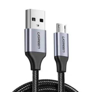 CABLU alimentare si date Ugreen, "US290", Fast Charging Data Cable pt. smartphone, USB la Micro-USB, braided, 1.5m, negru "60147" - 6957303861477