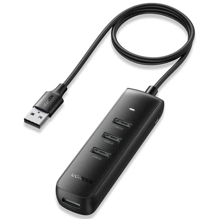 HUB extern Ugreen, "CM416" porturi USB: USB 3.0 x 4, conectare prin USB 3.0, lungime 1 m, negru, "80657" - 6957303886579