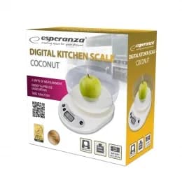 Cantar de bucatarie cu bol Esperanza Coconut EKS007 max 5kg Alb "EKS007" — miniatură
