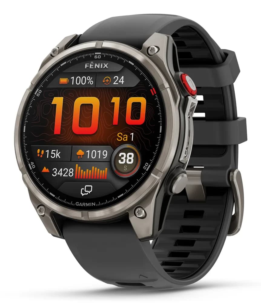 Smartwatch fenix 8 Pro 47 mm, AMOLED, Sapphire, Titanium with Graphite/black silicone band"010-03198-11"