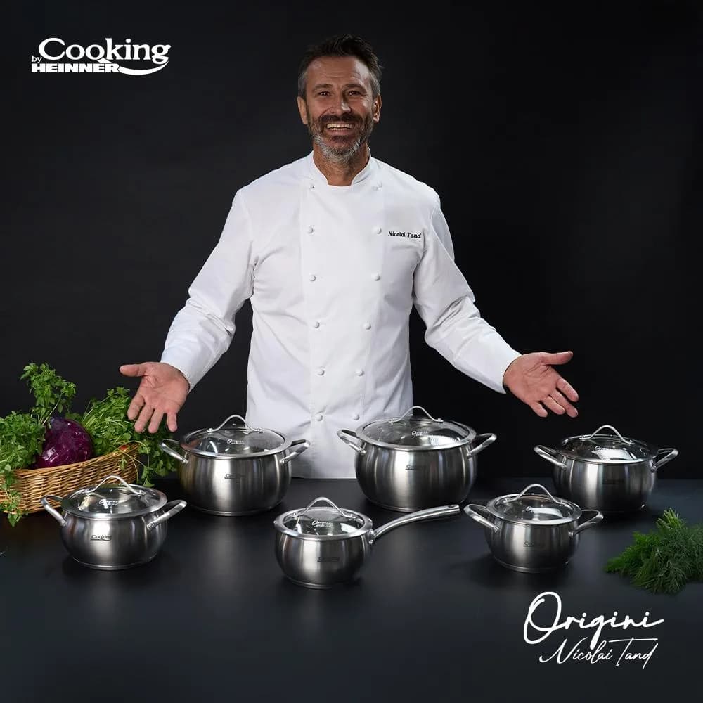 SEMIOALA INOX+CAPAC 18X10 CM, 2.5L, NICOLAI TAND, ORIGINI, COOKING BY HEINNER — miniatură