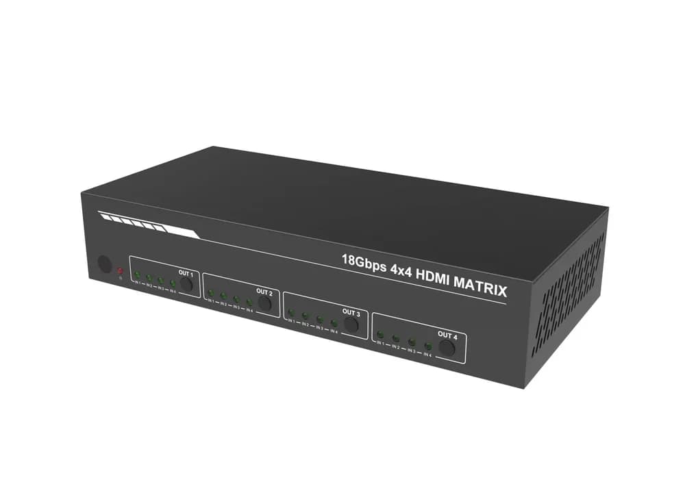 Matrix Switcher HDMI 2.0 4x4 cu Audio Extract, RS232/TCP IP, cu telecomanda