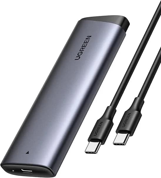 RACK extern Ugreen, "CM767" pt SSD M.2 NVMe/PCIE 3.0 compatibil cu form factor 2280, 2260, 2242 si 2230, cablu 50 cm USB-C 3.1 la USB Type-C 3.1, aluminiu, gri "35267" - 6941876232673