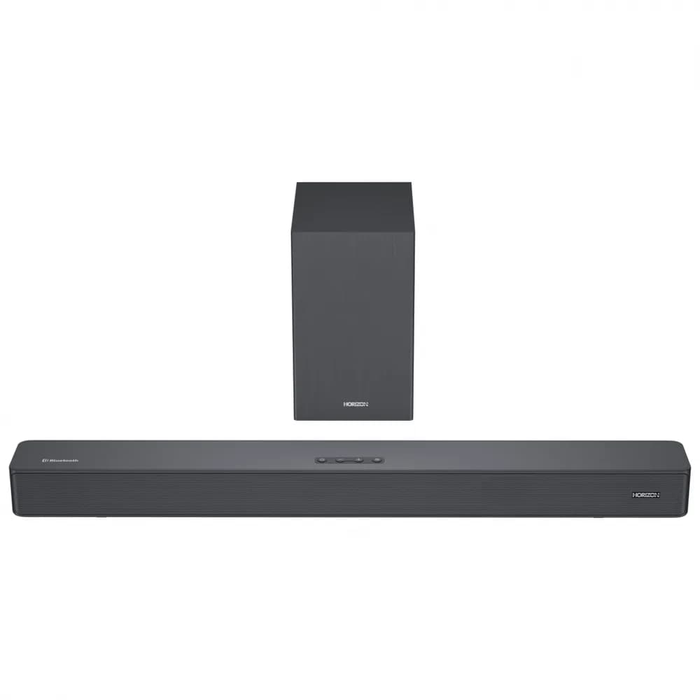 SOUNDBAR HORIZON HAV-S2630W / System 2.1 / Max Audio Power 110W (30W x2 + 50W) / Wireless Subwoofer / Digital Optical / AUX (3.5mm) / HDMI-ARC (CEC) / BT 5.4 / USB Playback / DOT-Matrix Display / Remote + Button Keys / Impedance: 4Ω x2 + 4Ω / Signal to Noise Ratio (SNR): 73dB / Wall- Mount Ready / — miniatură