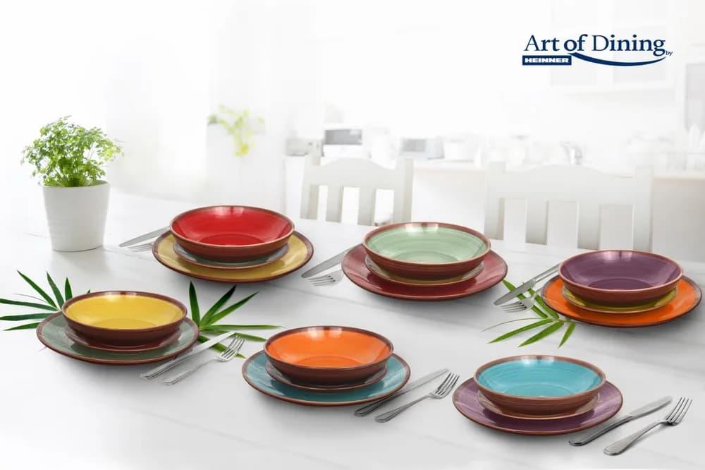 SERVICIU MASA CERAMICA 18PCS, AQUARELLE, ART OF DINING BY HEINNER — miniatură
