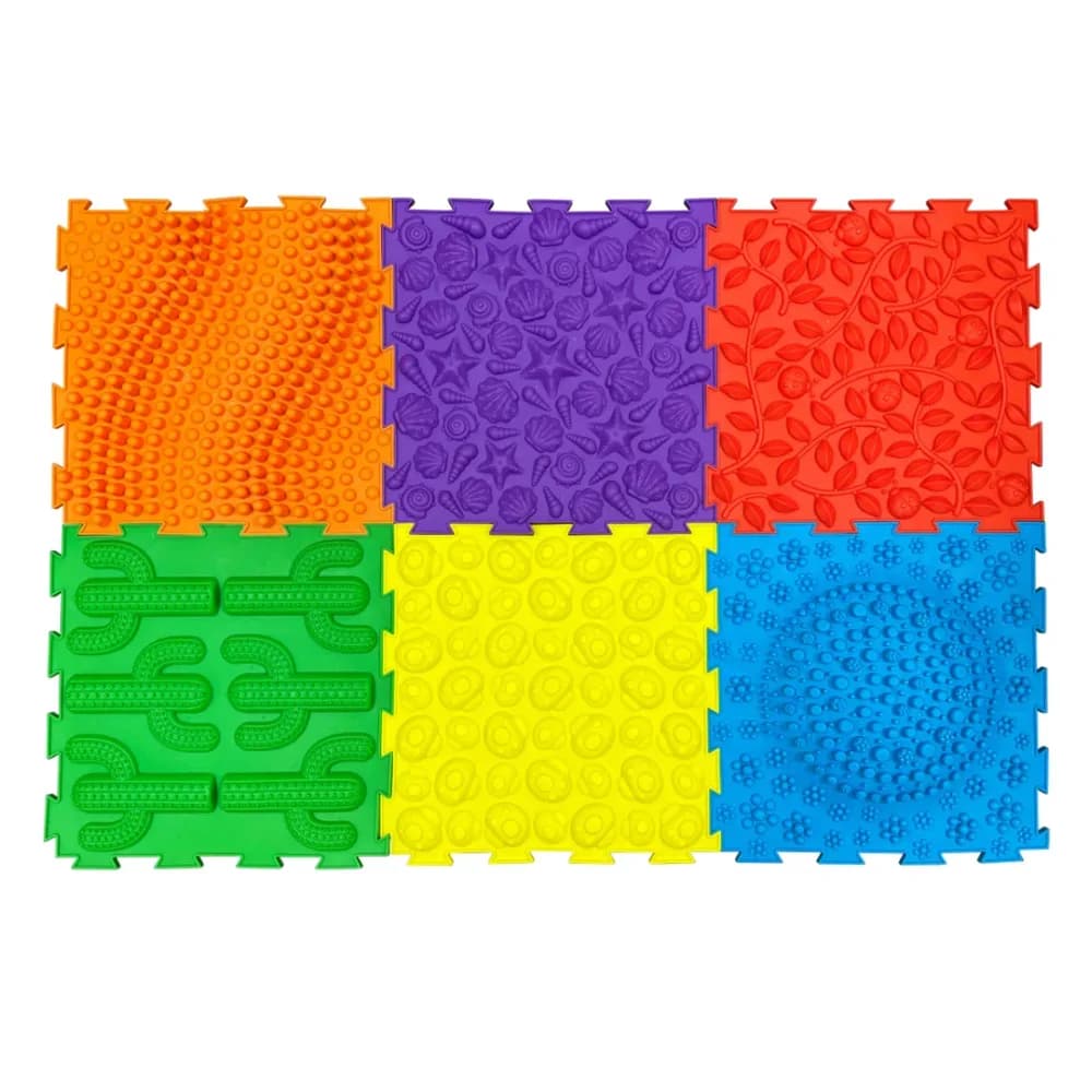 Dale de podea puzzle cu masaj, texturate – Culori vii