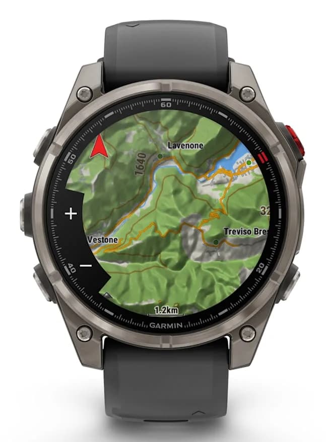 Smartwatch fenix 8 Pro 47 mm, AMOLED, Sapphire, Titanium with Graphite/black silicone band"010-03198-11" — miniatură