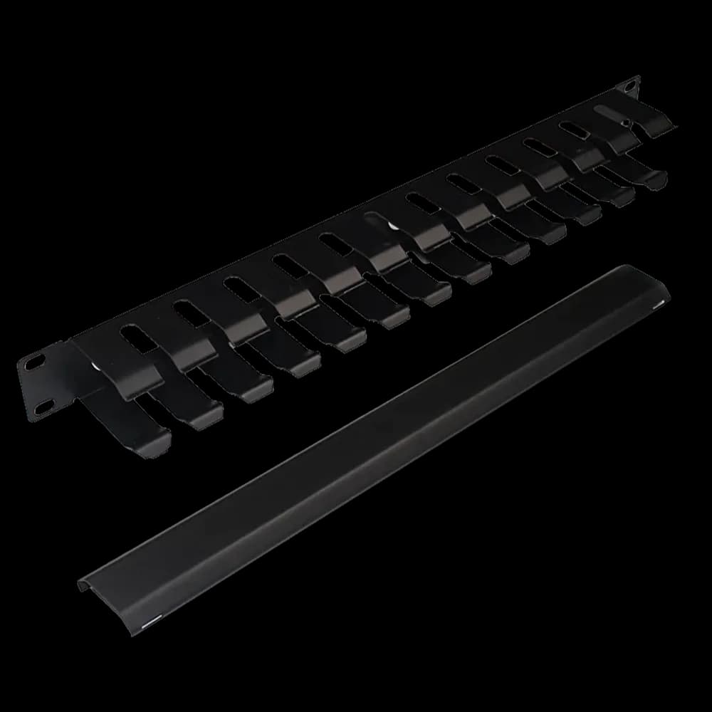 Organizator de cabluri cu degete si capac, orizontal, 1U, Xcab "Xcab-1701" — miniatură