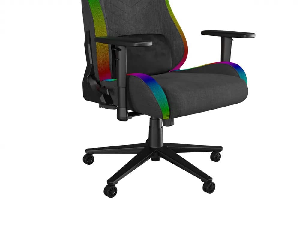 Scaun gaming Genesis TRIT 660, material textil, iluminare RGB, suporta pana la 150 kg, inaltime reglabila, spatar ajustabil, gri — miniatură