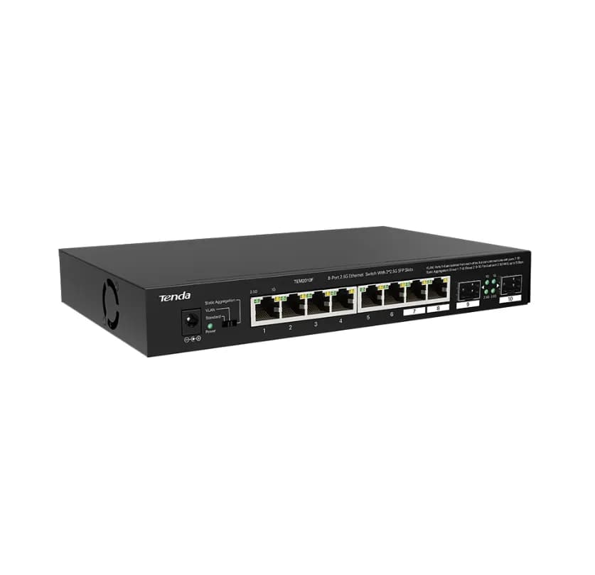 SWITCH Tenda fara management 8 porturi Ethernet 2,5 Gbps ?i 2 sloturi SFP 2,5 Gbps, carcasa metalica, rackabil "TEM2010F" — miniatură