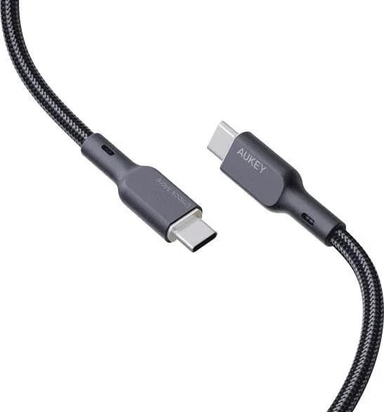 Cablu alimentare si date Aukey, USB Type-C (T) la USB Type-C (T), 1.8m, 480 Mbps, 100W, braided, negru, "LLTSN1041750" -689323785322 — miniatură
