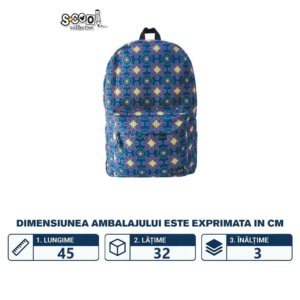 Ghiozdan CLASSIC, 43x30x16 cm, PATTERNS - S-COOL — miniatură