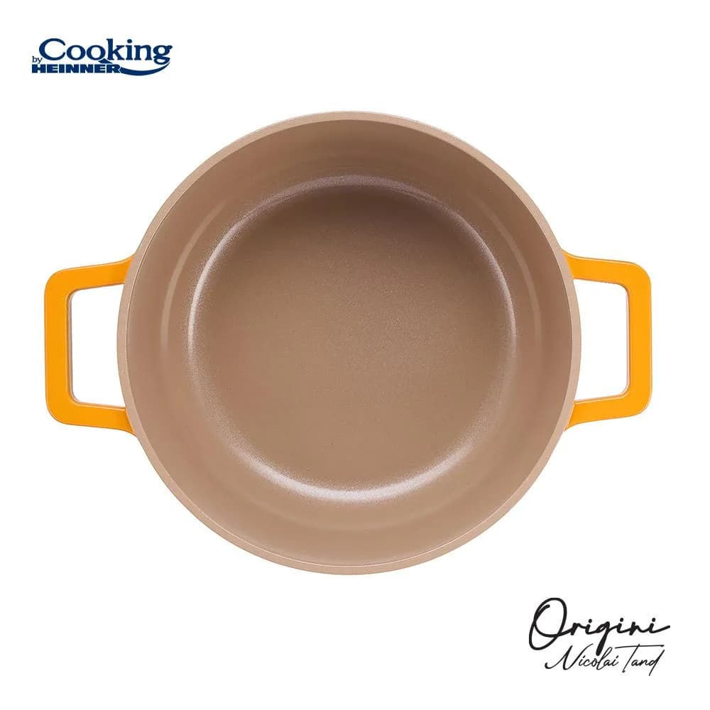 SEMIOALA ALUMINIU TURNAT + CAPAC 26x12.5 CM,5.8L, NICOLAI TAND, ORIGINI, COOKING BY HEINNER — miniatură