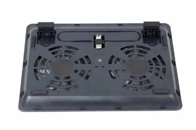 STAND GEMBIRD notebook 15.6", sita metal, fan 2x15cm, LED light, black, NBS-2F15-05" — miniatură