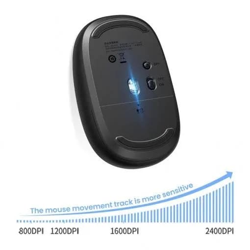MOUSE Ugreen, "MU105" PC sau NB, wireless 2.4GHz, optic, 3/1 butoane/scroll, 2400 dpi, include baterie, albastru "90550" - 6957303895502 — miniatură