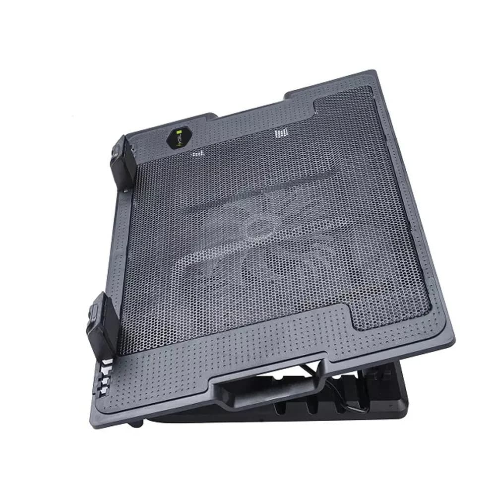 Suport pentru laptop cu sistem de racire, ergonomic, reglabil, iluminat led, 17.3 inch maxim, Negru, Techly, ICOOL-CP12TY "ICOOL-CP12TY" — miniatură