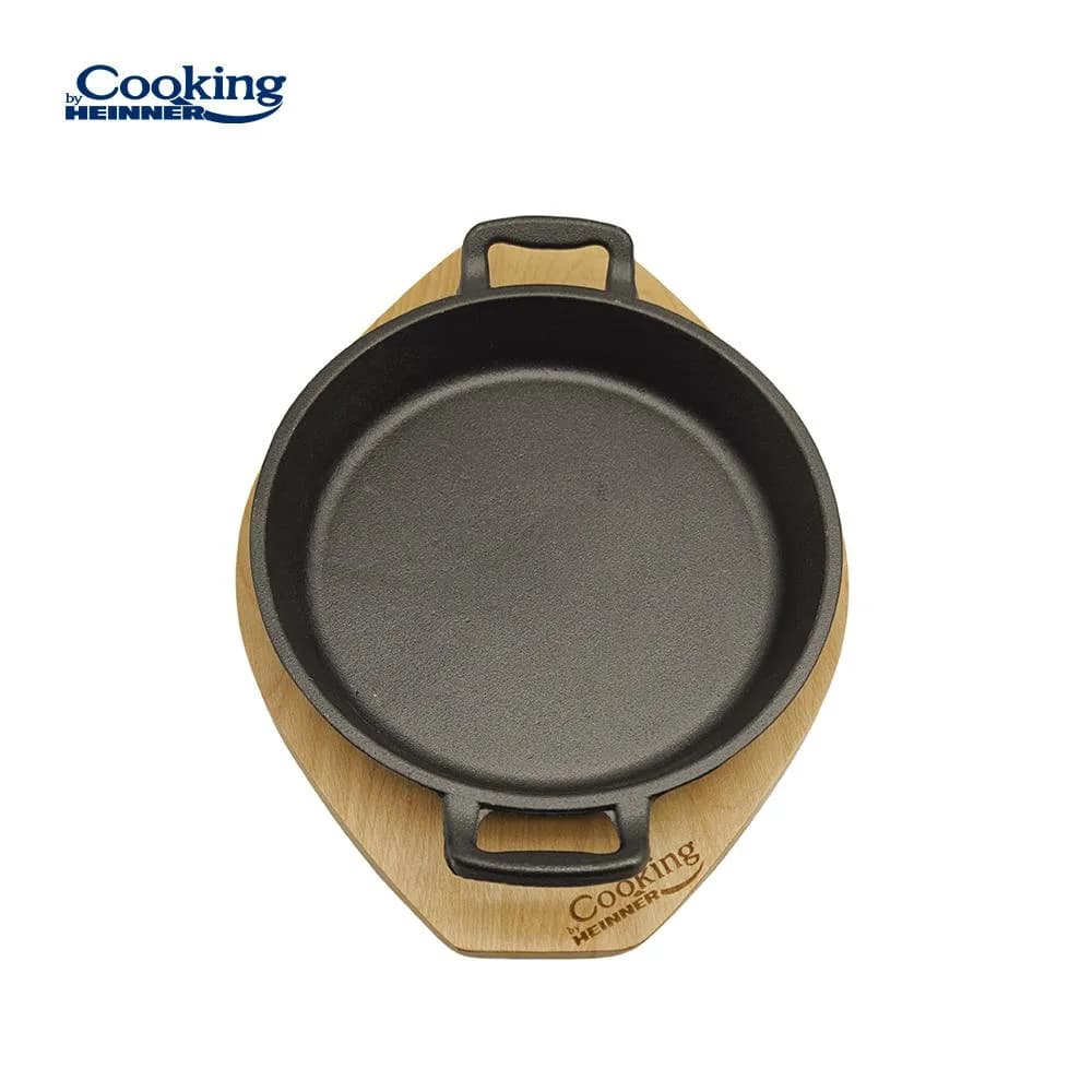 TIGAIE SERVIRE FONTA PURA CU SUPORT DE LEMN DIA 20 CM, COOKING BY HEINNER — miniatură