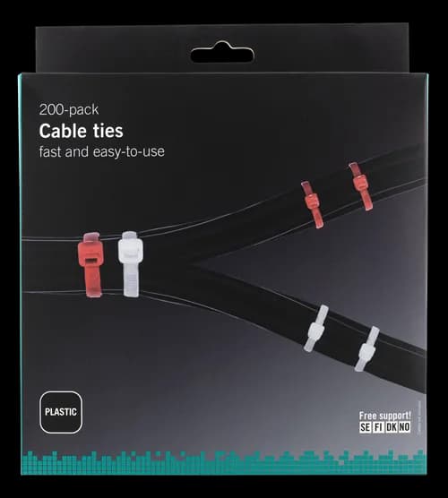 Cablu Deltaco Ties – 200-pack — miniatură