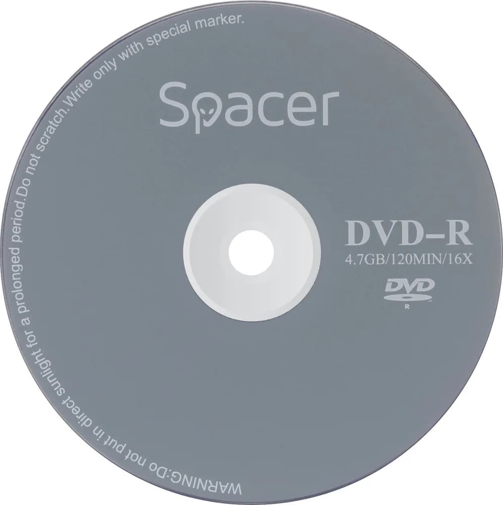 DVD-R SPACER 4.7GB, 120min, viteza 16x, 10 buc, spindle, "DVDR10" 45501039 / 18842 001 001 / 166557 — miniatură