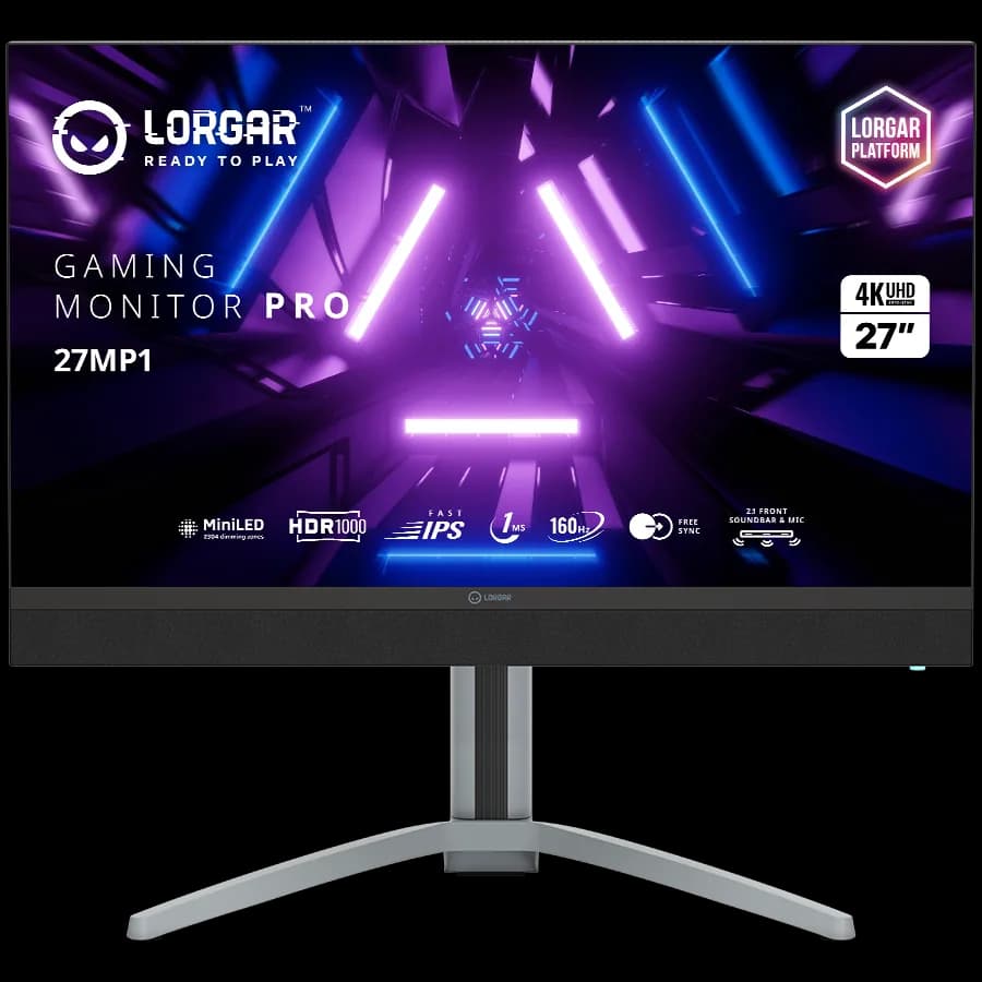 LORGAR 27MP1, UHD MiniLED Gaming Monitor Pro, 27 (3840*2160) fast IPS flat monitor, black/milky grey "LRG-27MP1U160-GY"