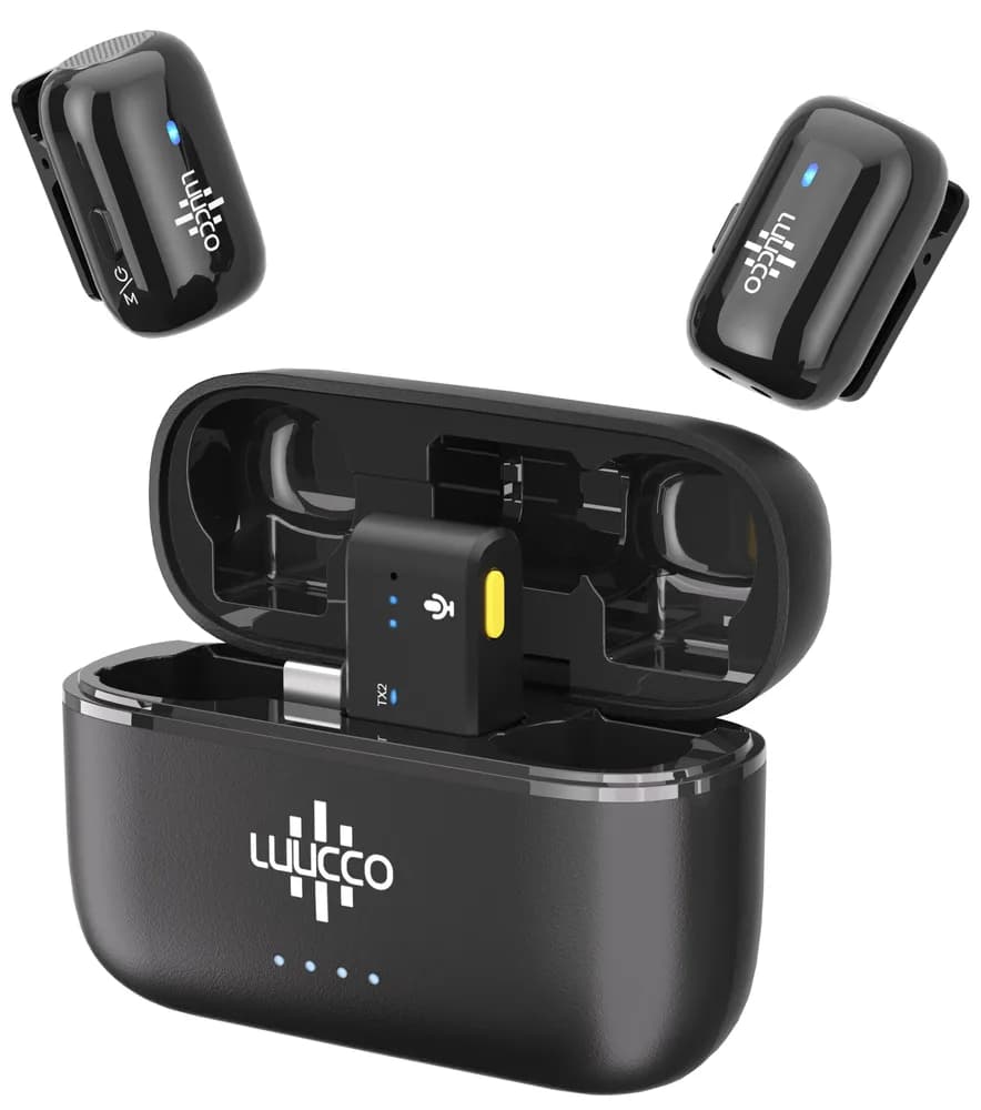 Microfon Lavaliera Wireless Luucco MiniPods-K2,USB-C, negru