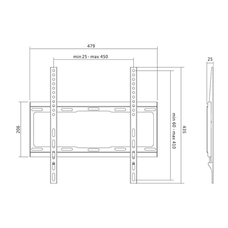 SUPORT de perete LOGILINK, pt 1 TV/monitor plat, diag. max 55 inch, fix, max 40 Kg, "BP0011" — miniatură