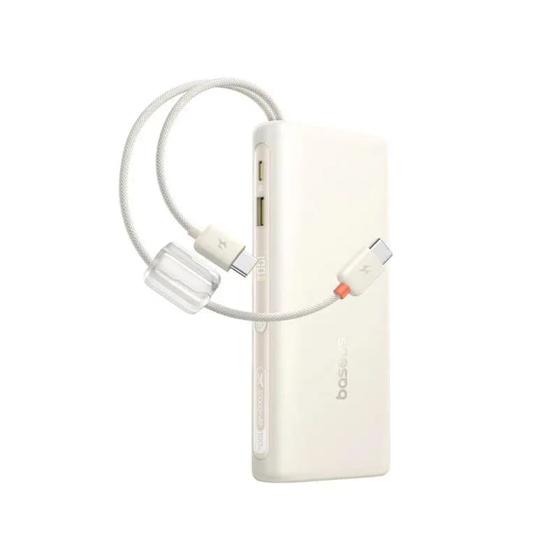 POWER BANK Baseus EnerFill FC41, display, cablu integrat retractabil 2 x USB Type-C, capacitate 20000mAh 100W, alb "E0028N04" - 6942521201815 — miniatură