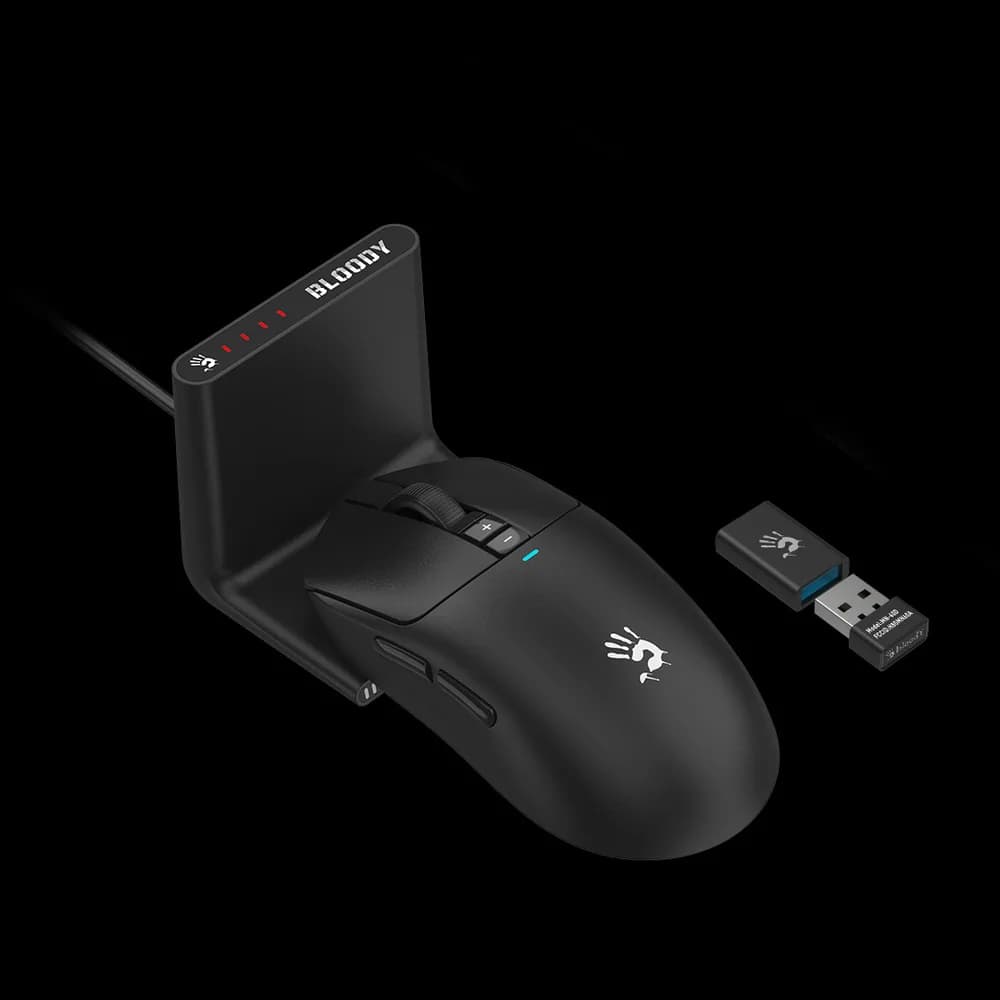 Mouse A4Tech, gaming, BLOODY WAVELINK FULL,SPEED DUAL MODE WIRELESS USB BLACK, "R72UltraDuo BLACK " 4711421 000970 — miniatură