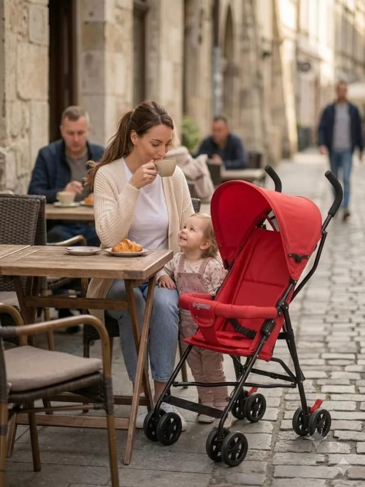 Carucior sport, pliere tip umbrela, rosu, U-Grow — miniatură