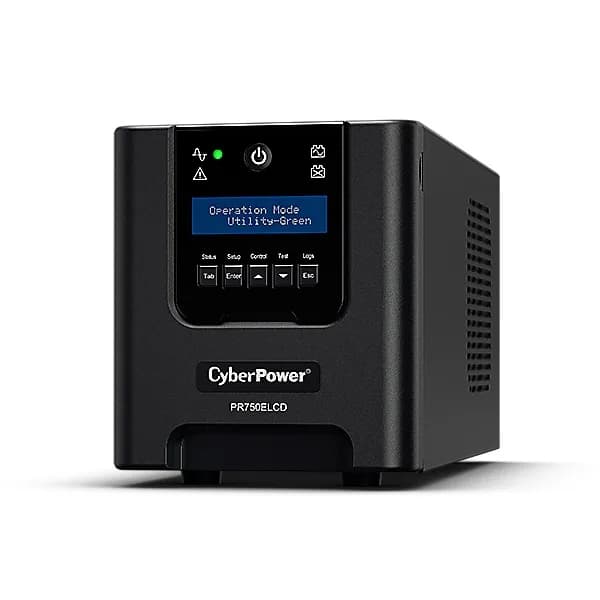 UPS CYBER POWER Line Int. cu Sinusoida Pura,tower,750VA/ 675W,AVR,6xIEC,dilay LCD,1xRBP0014,Backup 4-12 min,incarcare 8h,USB,RS232,GreenPower,serie PR "PR750ELCD"
