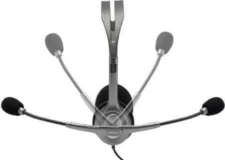 CASTI Logitech, "H110", cu fir, standard, utilizare multimedia, call center, microfon pe brat, conectare prin Jack 3.5 mm x 2, gri, "981-000271" — miniatură