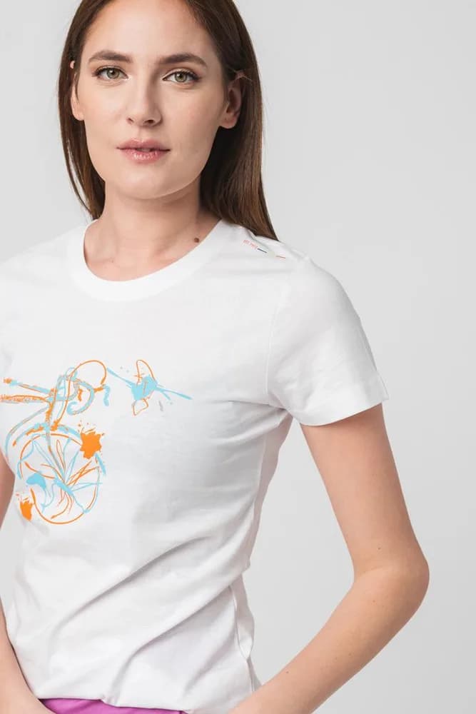 TSHIRT CASUAL F BICICLETA COLOR WHITE-XS — miniatură