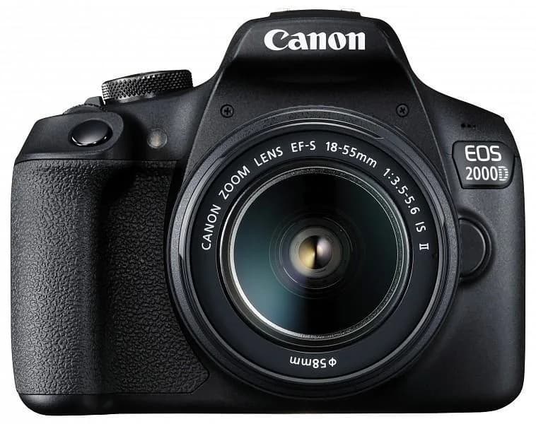 Camera foto Canon EOS-2000D kit, obiectiv EF-S 18-55mm f/3.5-5.6 IS II 24.1MP,3.0" TFT fixed DIGIC 4+, ISO 100-6400,FullHD movies 30fps,compatibil SD/SDHC/SDXC, 30-1/4000 sec,9 puncte de focus, HDMI mini,USB,WI-FI, accumulator Li-ion LP-E10, montura EF/EF-S. — miniatură