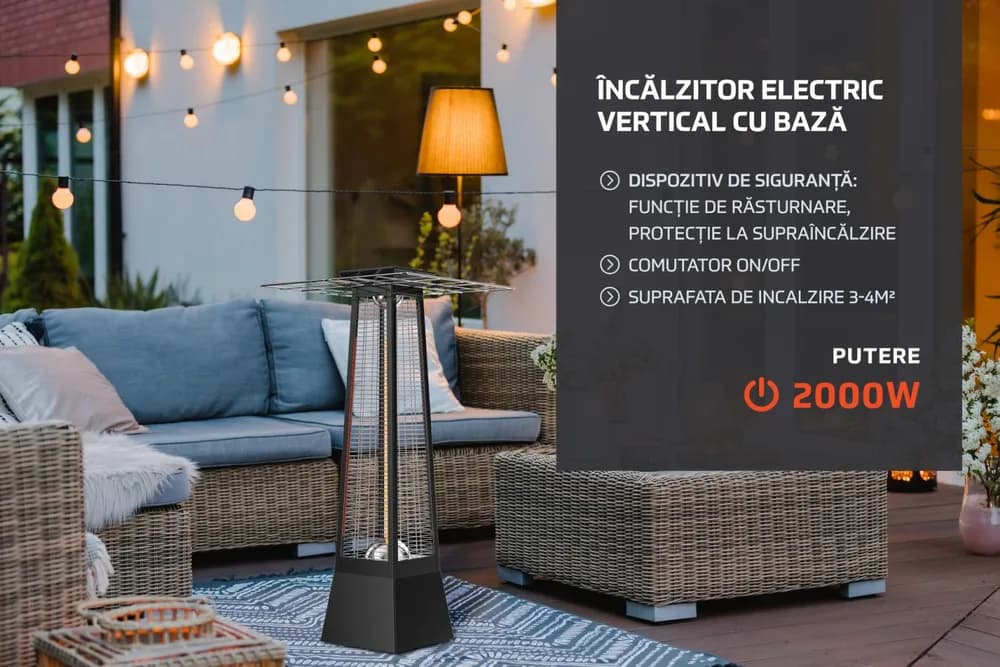 HEINNER Incalzitor electric vertical cu baza 1500W/ 2000W — miniatură