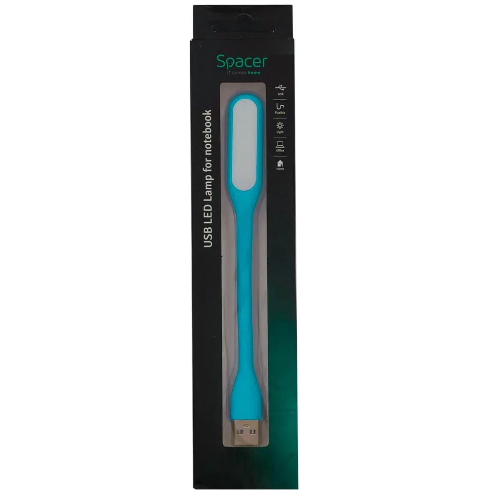 LAMPA LED USB pentru notebook, SPACER, blue, "SPL-LED-BL" — miniatură