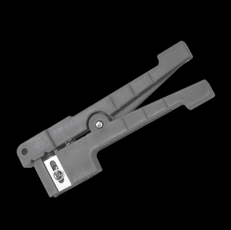CLESTE dezizolare cablu, LOGILINK, functii: dezizolare cablu, fibra optica, coaxial, si Cu pana la 3.2mm, maner antialunecare, 3x lame drepte, 1x lama rotunda, gri, "WZ0063"