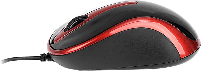 MOUSE A4tech, "N 350", PC sau NB, cu fir, USB, optic, 1000 dpi, butoane/scroll 3/1, negru / rosu, "N-350-2" — miniatură