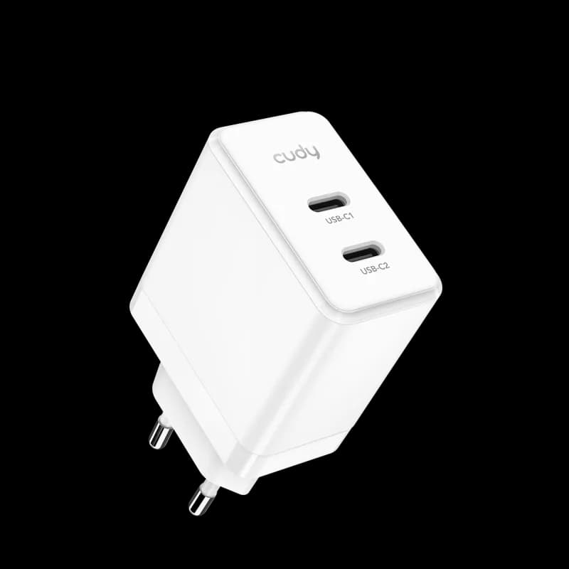 Incarcator Retea CUDY CH40, 40 W, 2 porturi, Alb
