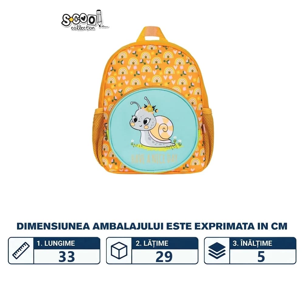 Ghiozdan gradinita, 31x24x9 cm, HAPPY SNAIL - S-COOL — miniatură