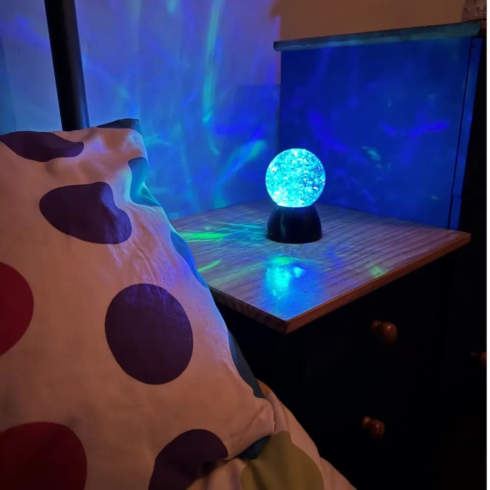Glob senzorial luminos cu apa si sclipici — miniatură