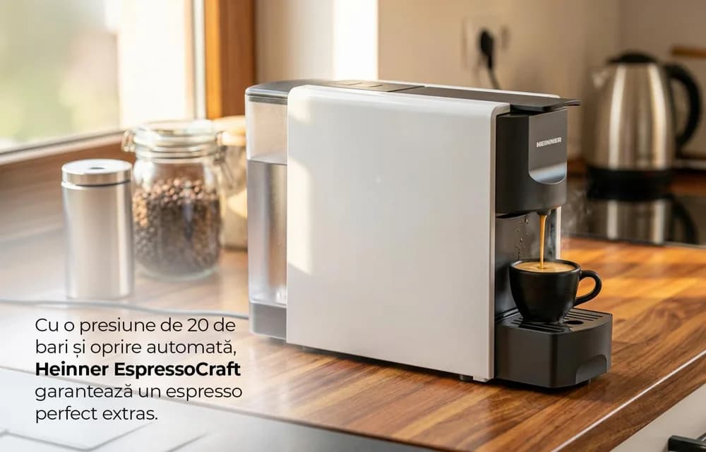 Espressor cu capsule HEINNER EspressoCraft HEMC-DD20WHBK — miniatură