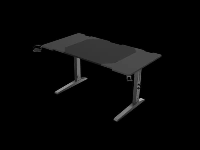 Birou gaming Genesis Holm Modular 140, material metal MDF, reglabil pe inaltime 70 - 90 cm, iluminare RGB, management cabluri, negru