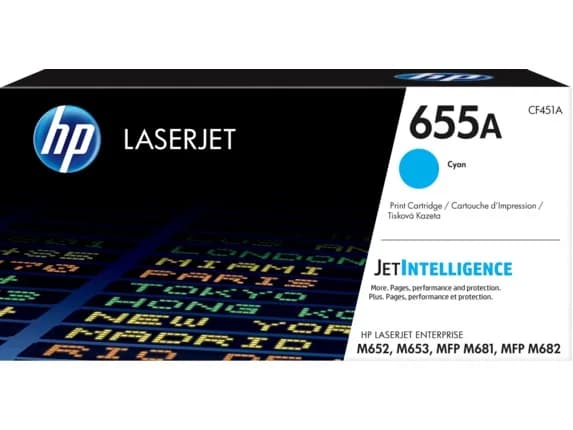 Toner Original HP Cyan, nr.655A, pentru Color LaserJet M652|M653|M681|M682, 10.5K, "CF451A"