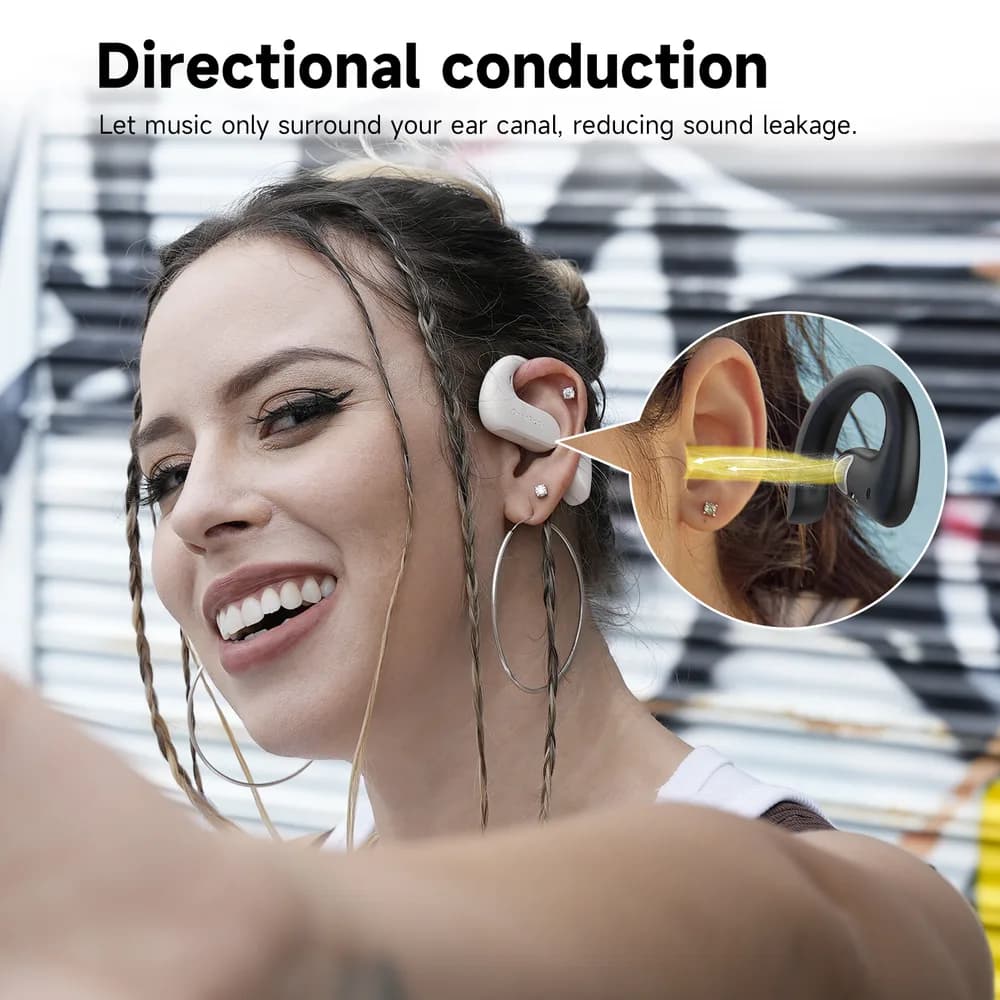 Casca OneOdio wireless, tip butoni - TWS, utilizare smartphone, conectare prin Bluetooth 5.3, difuzor 16.2 mm, alb, "OpenRock-S-Cream" — miniatură