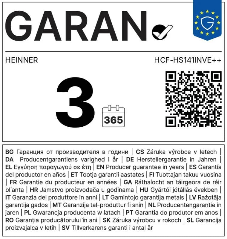 Lada frigorifica frigorifica Heinner HCF-HS141INVE++, compresor Inverter, capacitate totala: 141L, clasa energetica: E, control electronic cu display, functie Super congelare, cos din sarma, maner integrat, decongelare manuala, capacitate de congelare: 8kg/24h, dimensiuni (LxAxI): 60.6 x 55.9 x 85.8