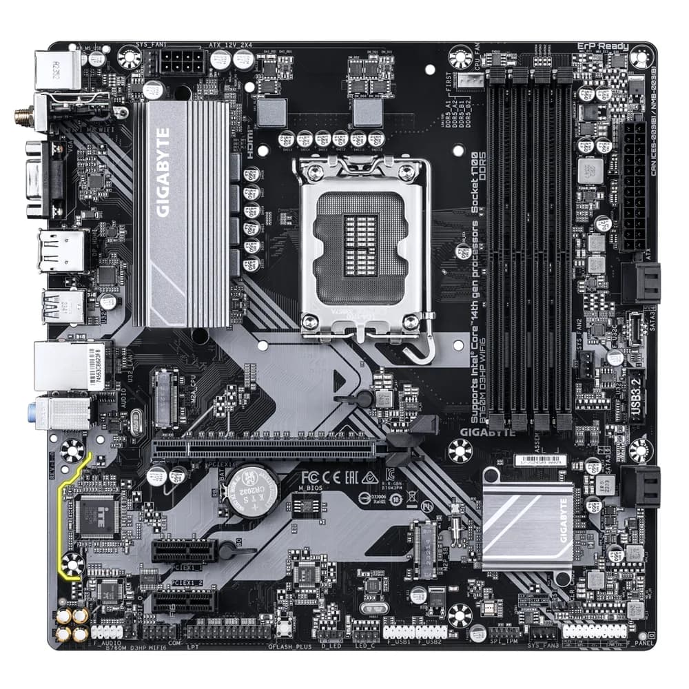 Placa de baza Gigabyte B760M D3HP WIFI6, Socket 1700, DDR5, mATX — miniatură