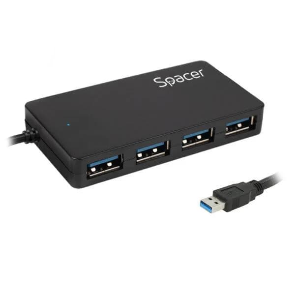 Hub USB SPACER SPHB-USB-4U30-03 USB-A, 4 porturi, Negru