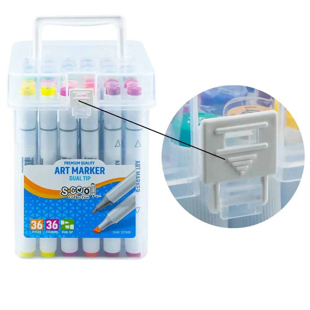 Markere cu 2 capete, 6mm-3mm, 36 cul/set - S-COOL — miniatură