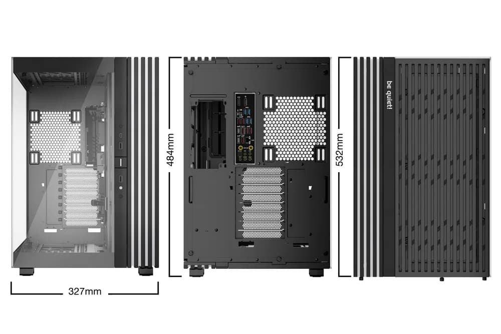 CARCASA be quiet "LIGHT BASE 900 DX", full tower, gaming, fara sursa, suporta 10xfan, USB Type-C x 1, USBx2, audio+mic, 8 sloturi expansiune, negru, "BGW69" — miniatură